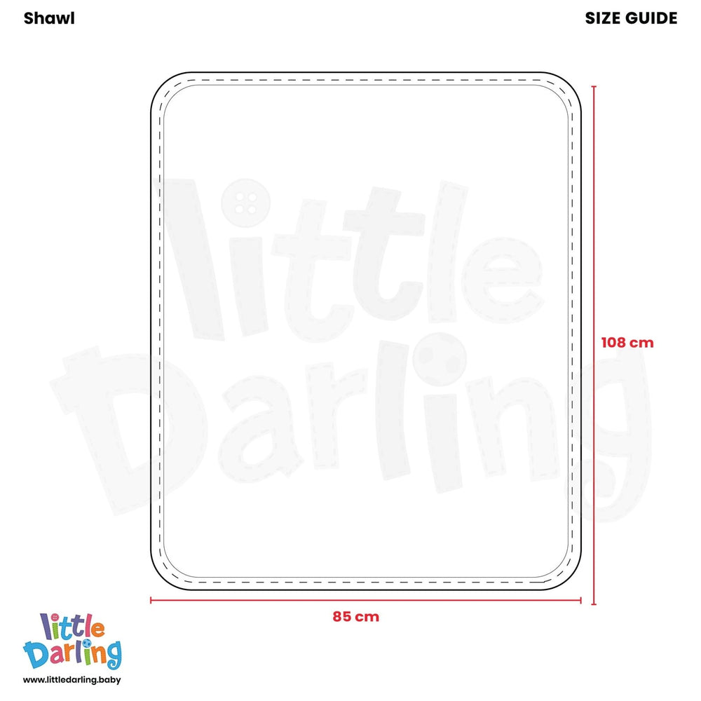 Elegant Soft Woolen Baby Shawl Red Stripes | Little Darling - Zubaidas Mothershop