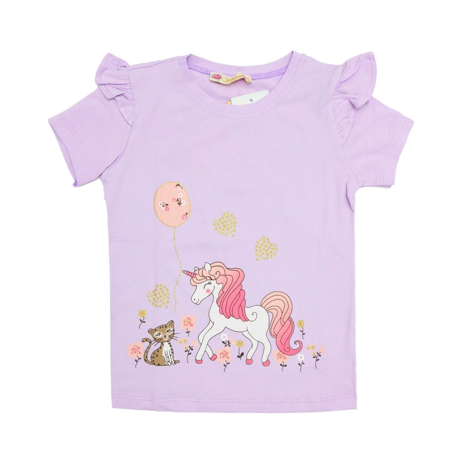 Girls Shirt Unicorn Print Purple Color by Made in Turkey