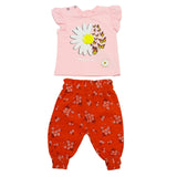 Girls Suit Embossed Flower Peach Color | Made In Turkey - Zubaidas Mothershop