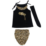 Girls Suit With Sleevless Top Panties and Belt Black Color | Made In Turkey - Zubaidas Mothershop