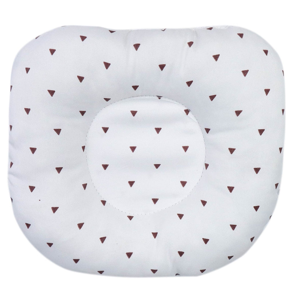 Head Pillow White Color Triangle Print | Little Darling - Zubaidas Mothershop