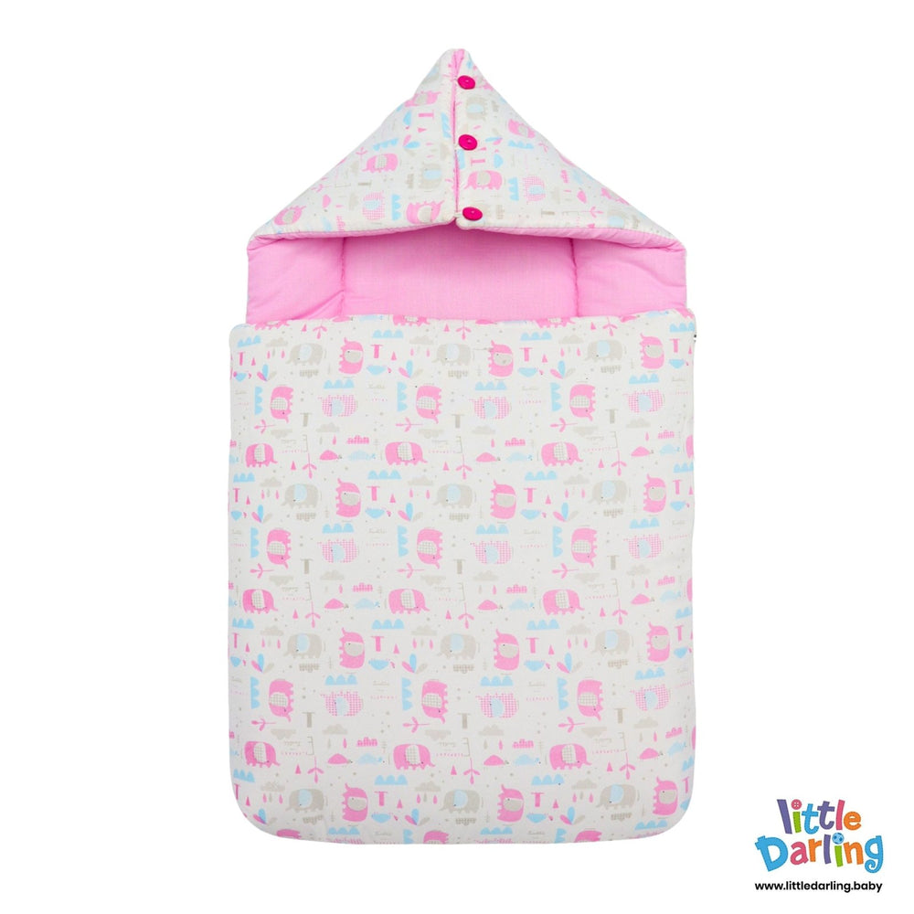 Hooded Baby Carry Nest Cute Elephant & Turtle | Little Darling - Zubaidas Mothershop