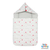 Hooded Baby Carry Nest With Pillow Mummy Daddy Print | Little Darling - Zubaidas Mothershop