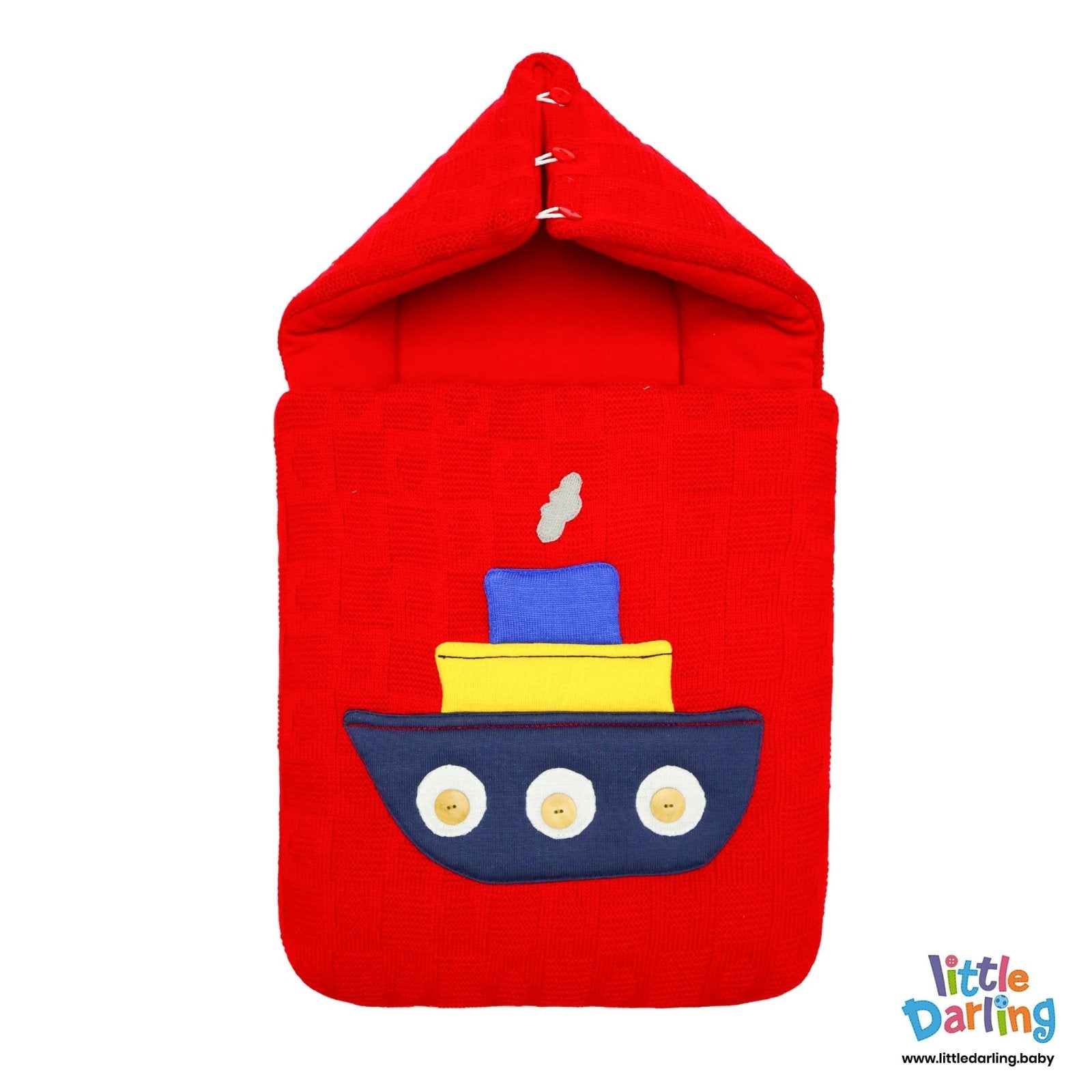 Hooded Baby Carrynest With Pillow Embossed Ship by Little Darling