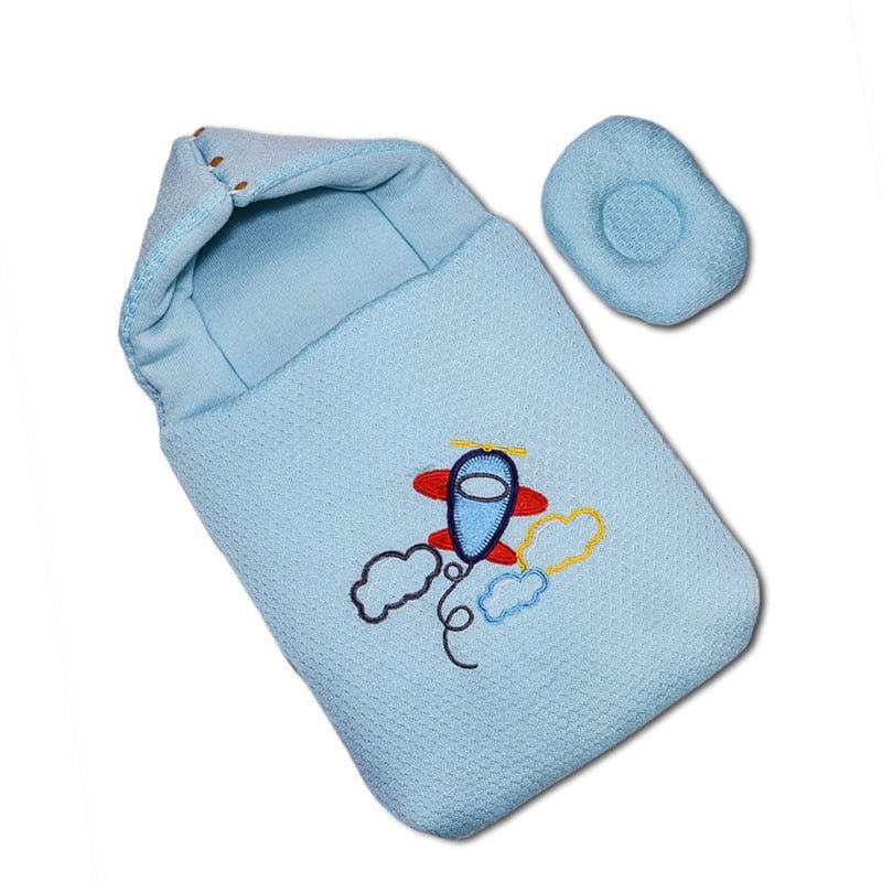 Hooded Carry Nest with Pillow Cadet Blue by Little Darling