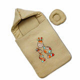 Hooded Carry Nest with Pillow Giraffe Print | Little Darling - Zubaidas Mothershop