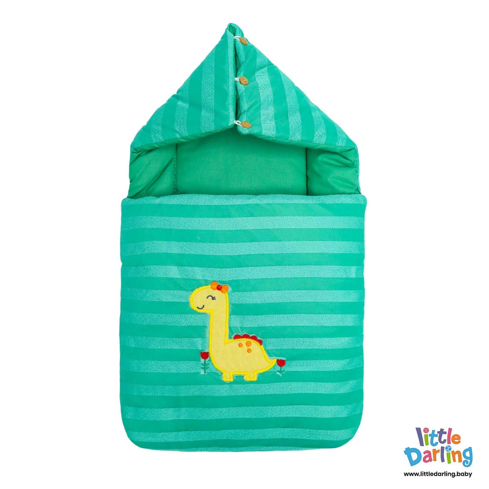Hooded Carry Nest With Pillow Green Color | Little Darling - Zubaidas Mothershop