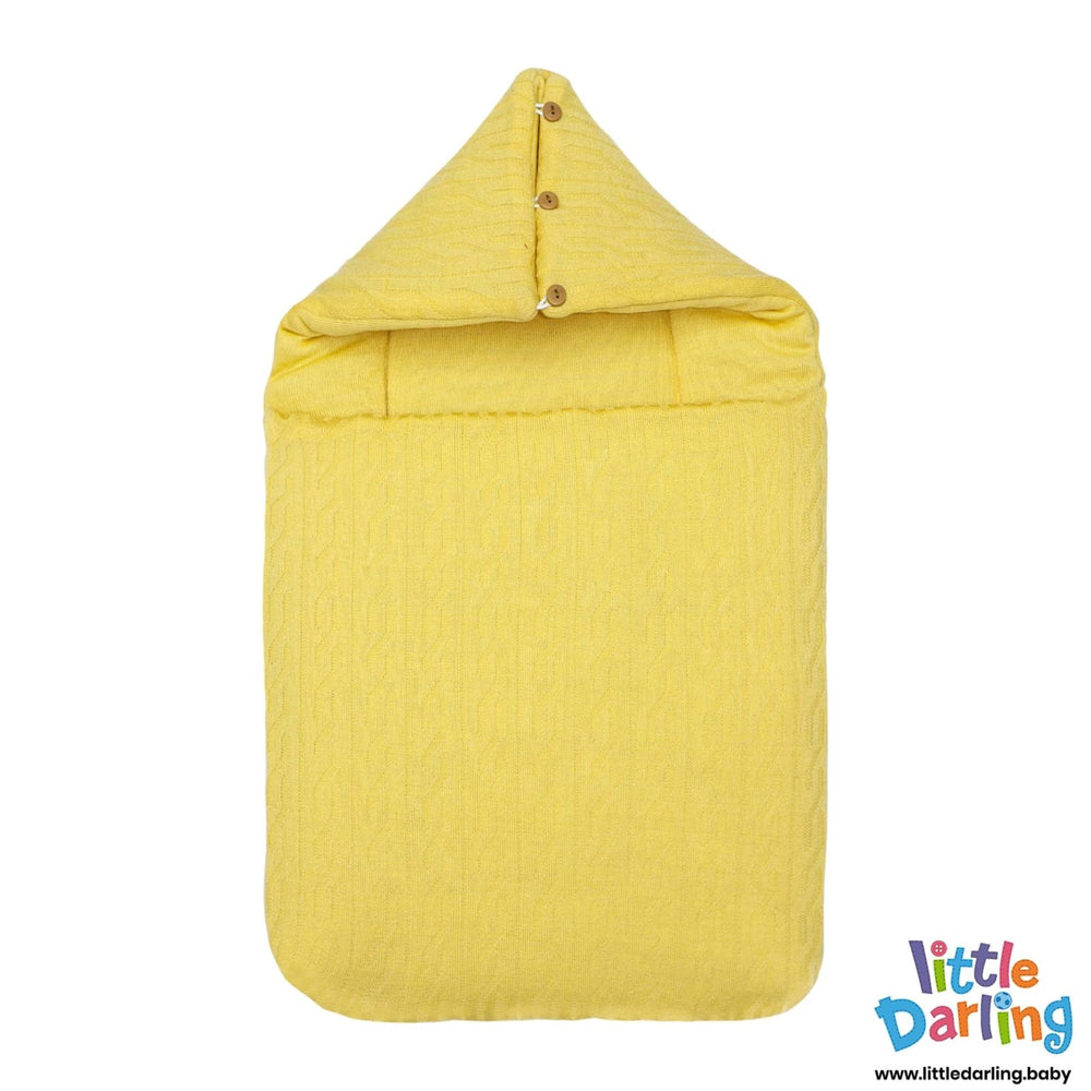 Hooded Carry Nest With Pillow Plain Yellow - Zubaidas Mothershop