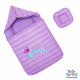 Hooded Carry Nest With Pillow Purple Color | Little Darling - Zubaidas Mothershop