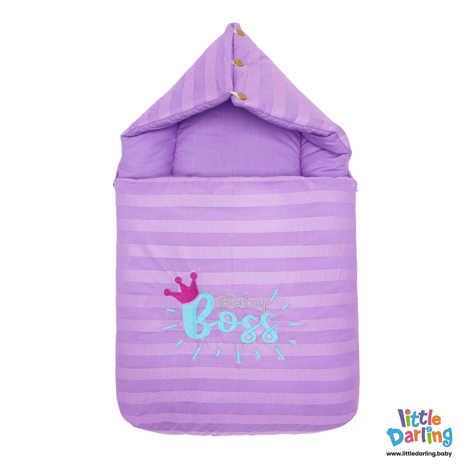 Hooded Carry Nest With Pillow Purple Color by Little Darling