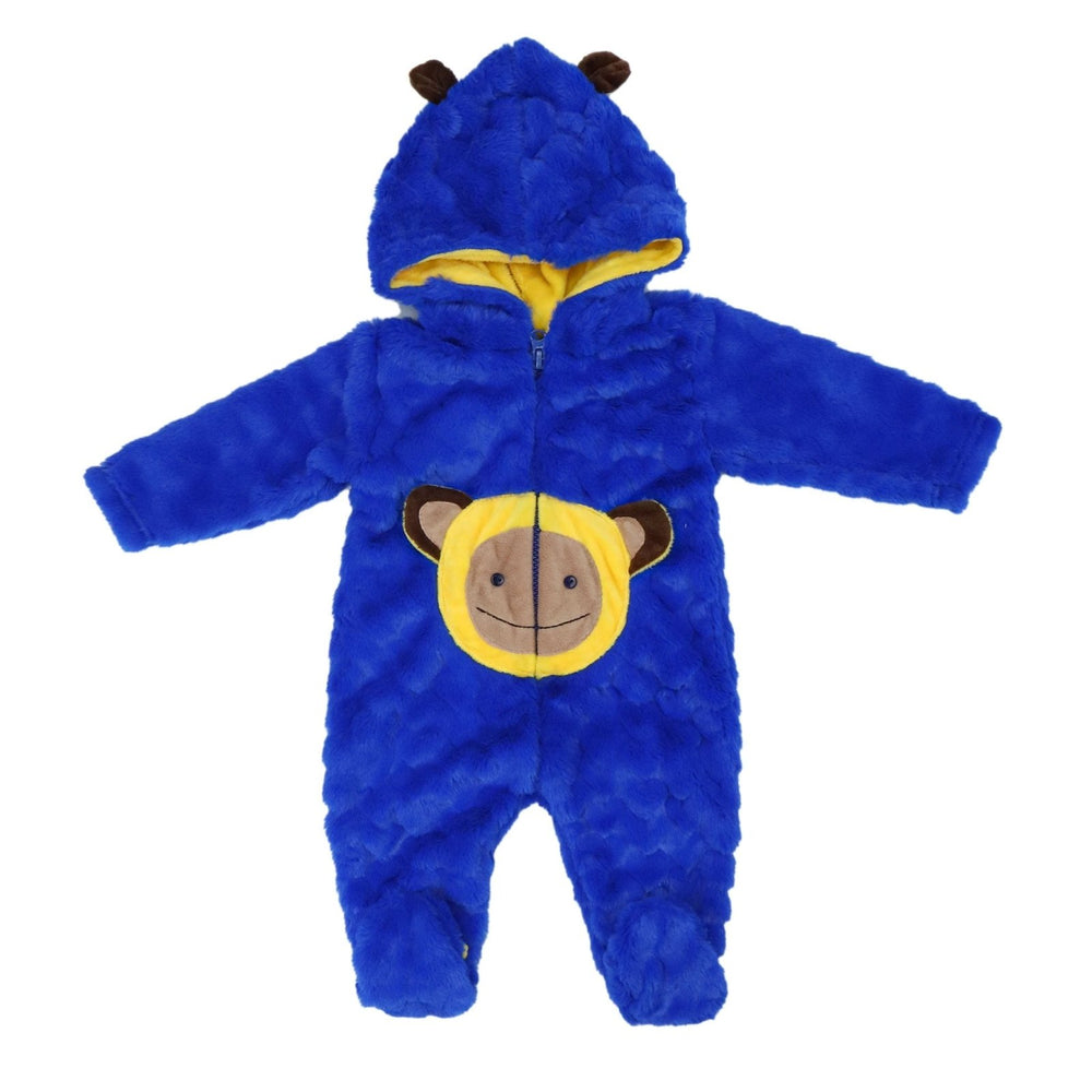 Hooded Fleece Romper Cute Animal Blue | Little Darling - Zubaidas Mothershop