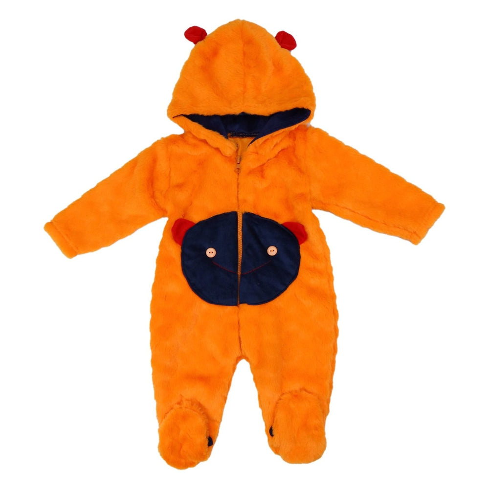 Hooded Fleece Romper Cute Animal Orange | Little Darling - Zubaidas Mothershop