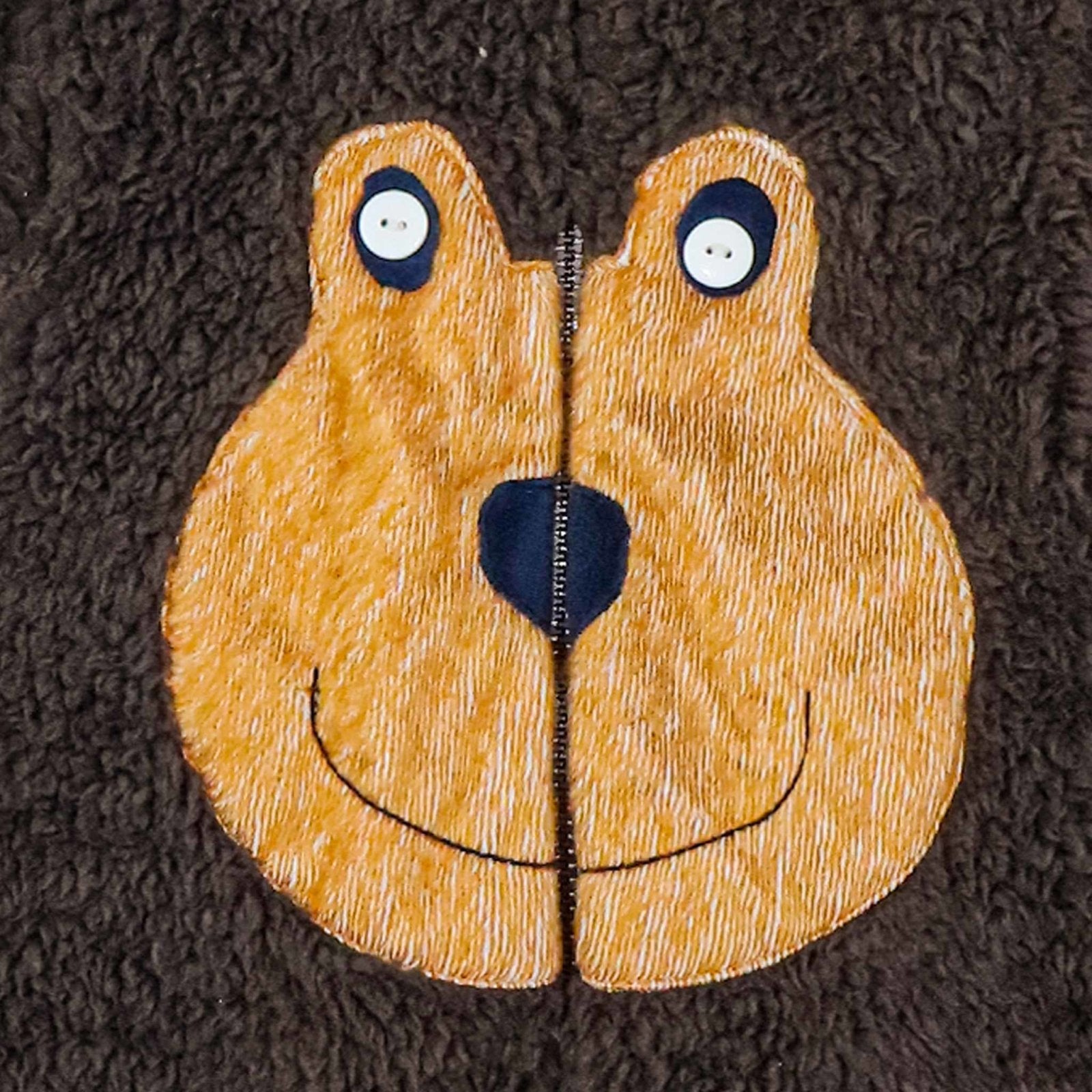 Hooded Fur Romper Animal Character Brown by Little Darling