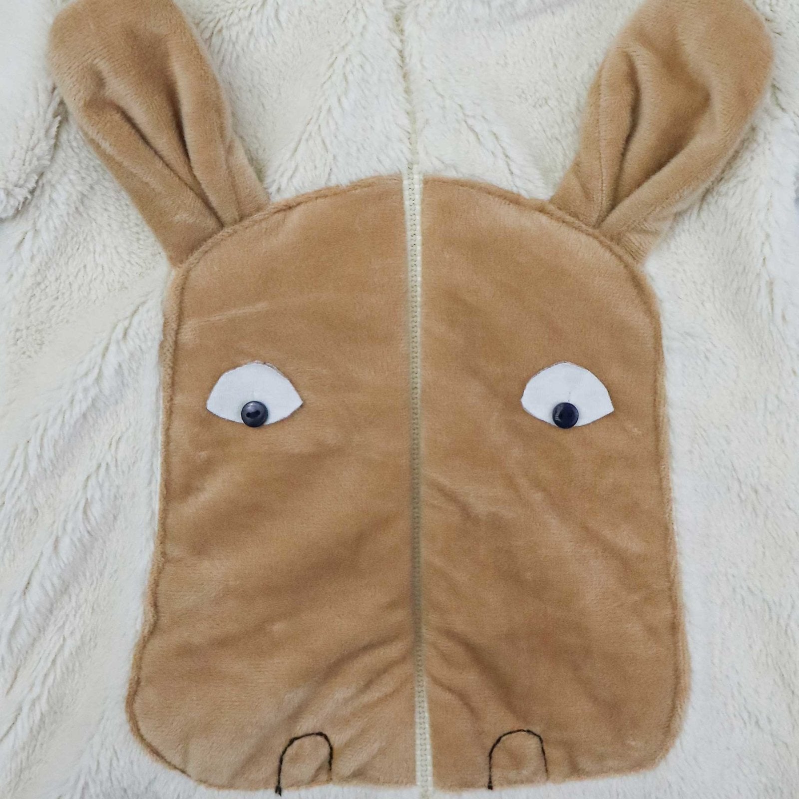 Hooded Fur Romper Animal Character White by Little Darling
