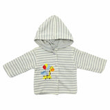 Hooded Jacket Grey Color Giraffe Embroidery | Little Darling - Zubaidas Mothershop