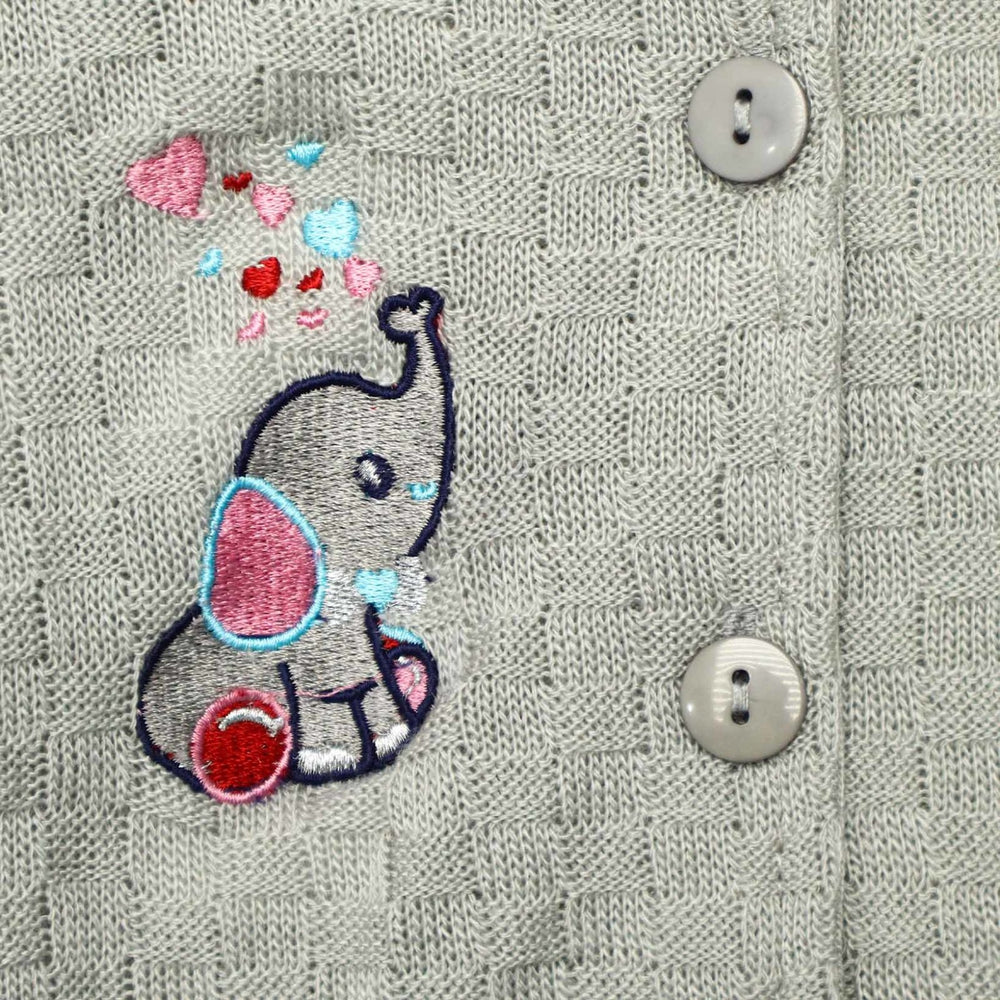 Hooded Jacket Grey Elephant Embroidery | Little Darling - Zubaidas Mothershop