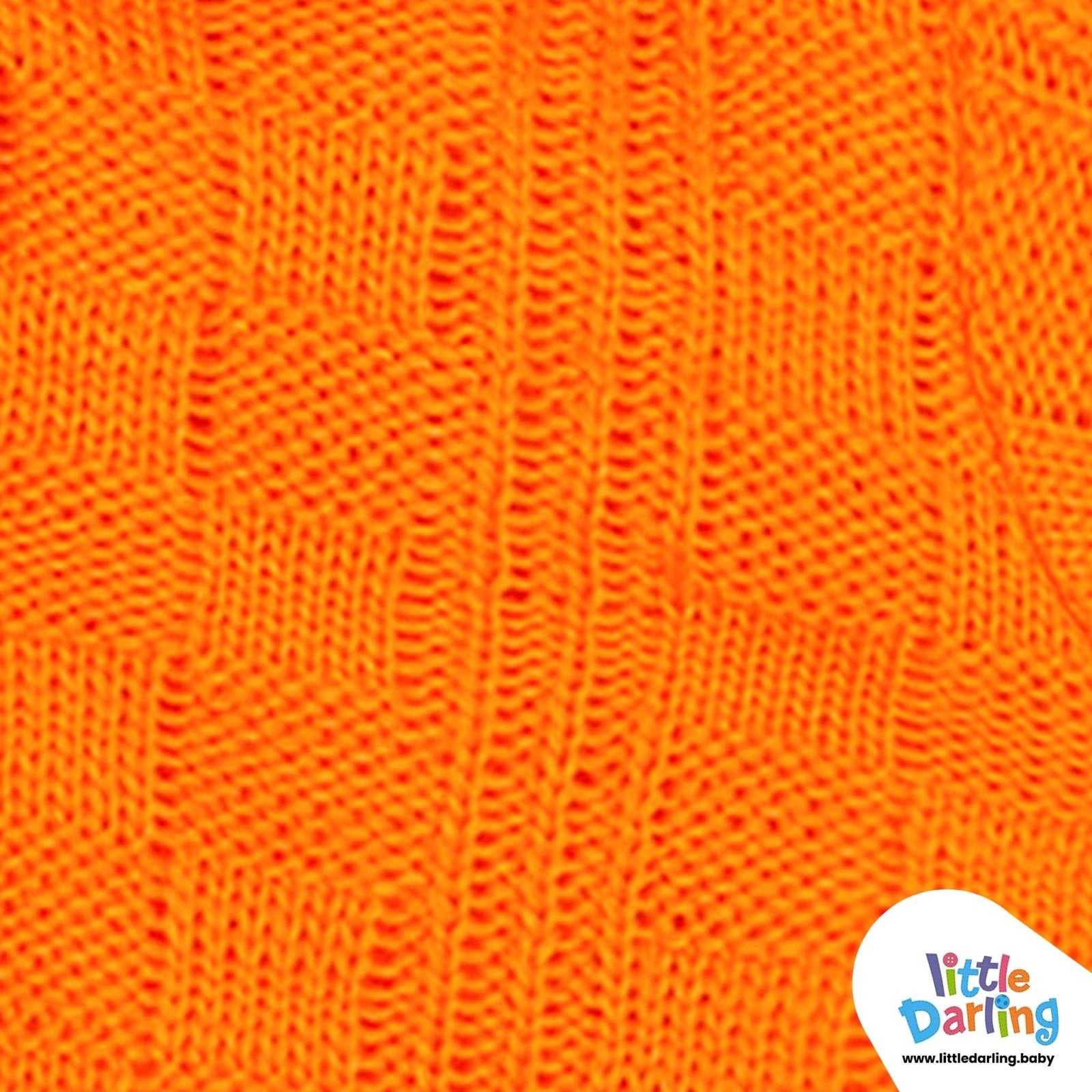Hooded Jacket Orange Knitting by Little Darling