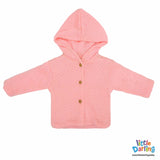 Hooded Jacket Plain Pink Color | Little Darling - Zubaidas Mothershop