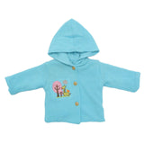 Hooded Jacket Sky Blue Giraffe Embroidery By Little Darling - Zubaidas Mothershop