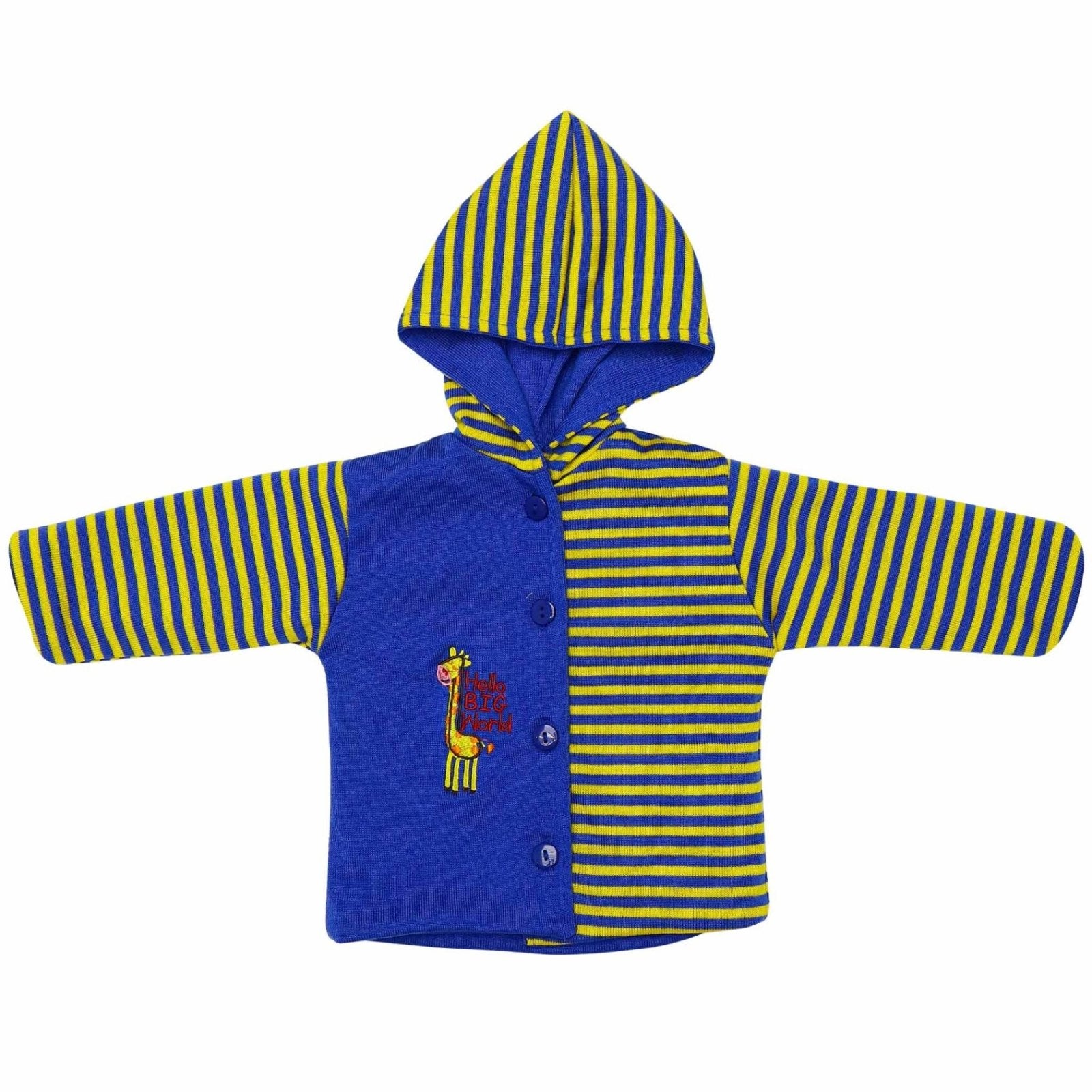 Hooded Jacket Yellow Stripes Hello Big World | Little Darling - Zubaidas Mothershop