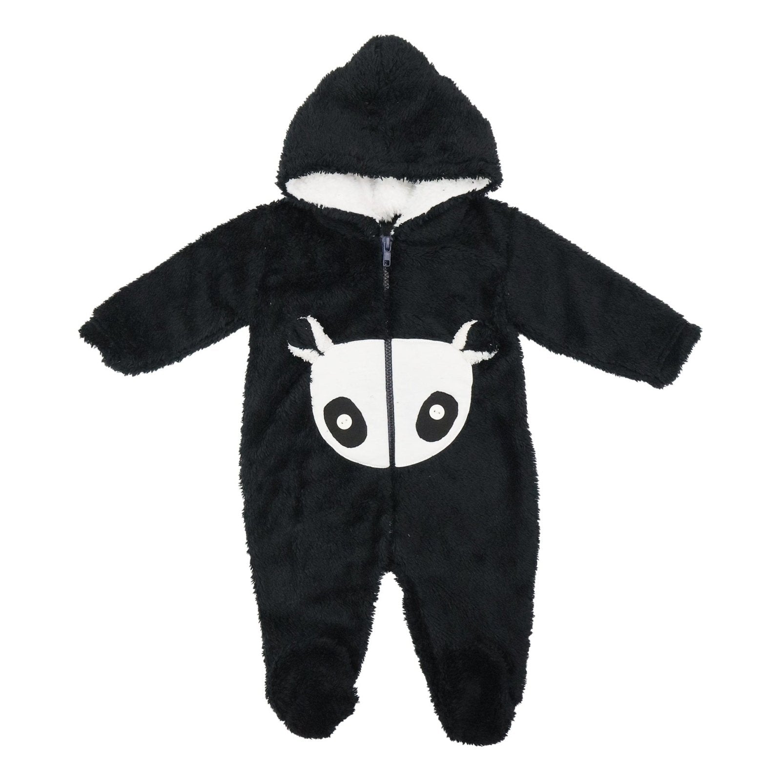 Hooded Romper Black Cute Panda | Little Darling - Zubaidas Mothershop