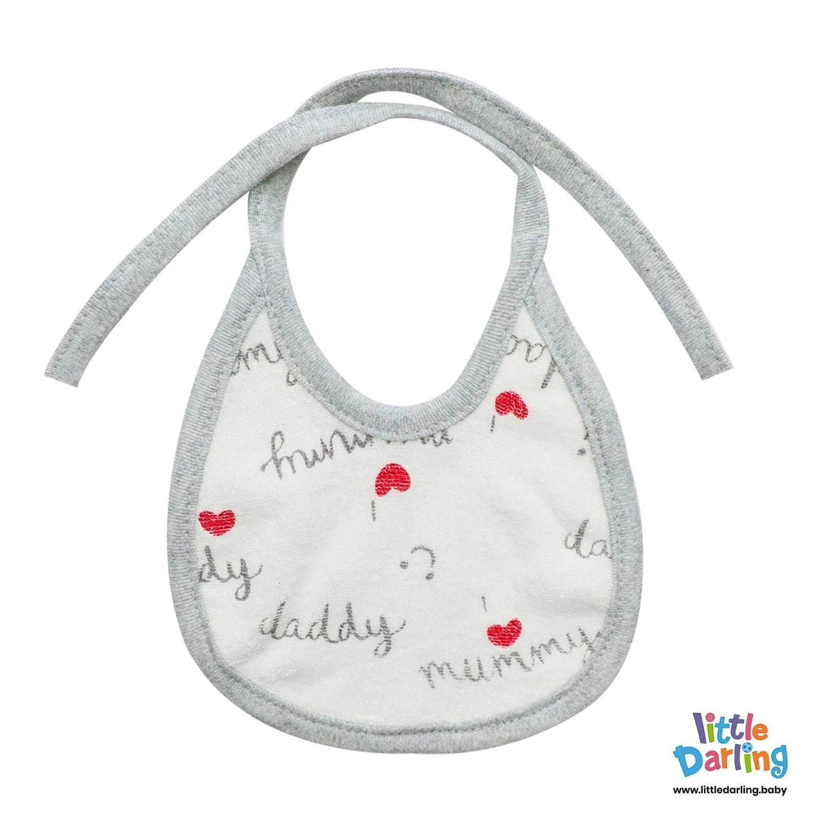 I Love Mummy Daddy Printed Pack of 5 Bibs by Little Darling