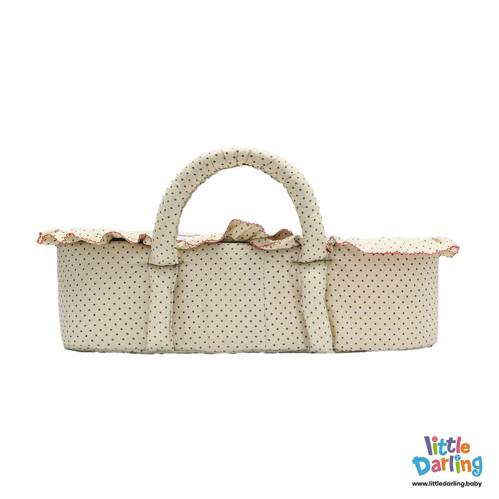 Infant Moses Basket ABC Embroidery Beige Color | Little Darling - Zubaidas Mothershop