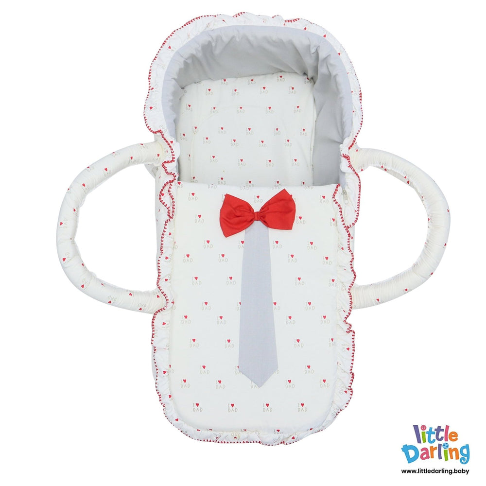 Infant Moses Basket I Love Dad With knotted Tie | Little Darling - Zubaidas Mothershop