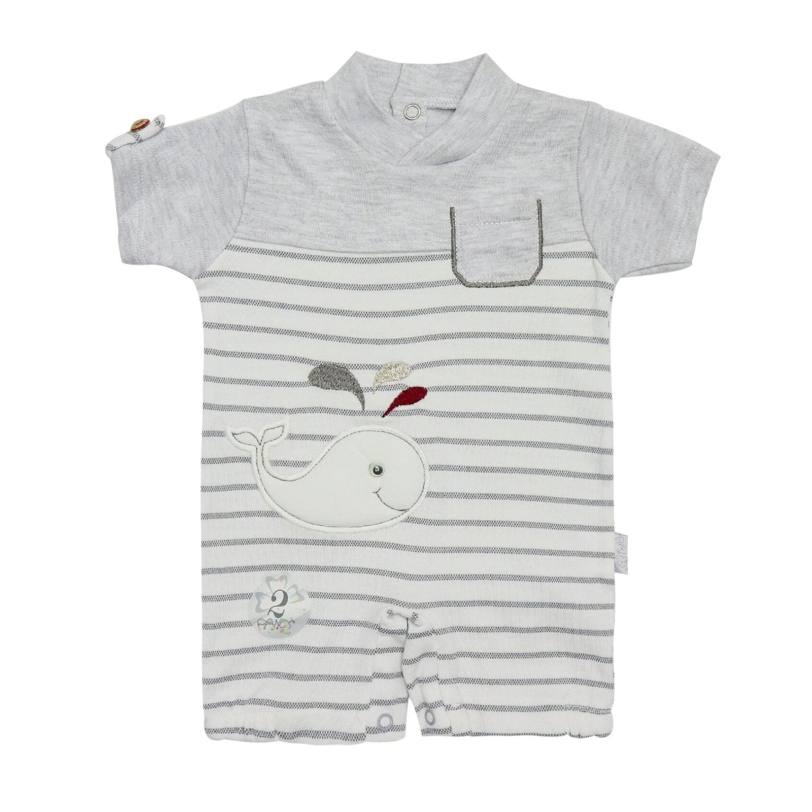 Infant Romper Grey Strips | Made in Turkey - Zubaidas Mothershop
