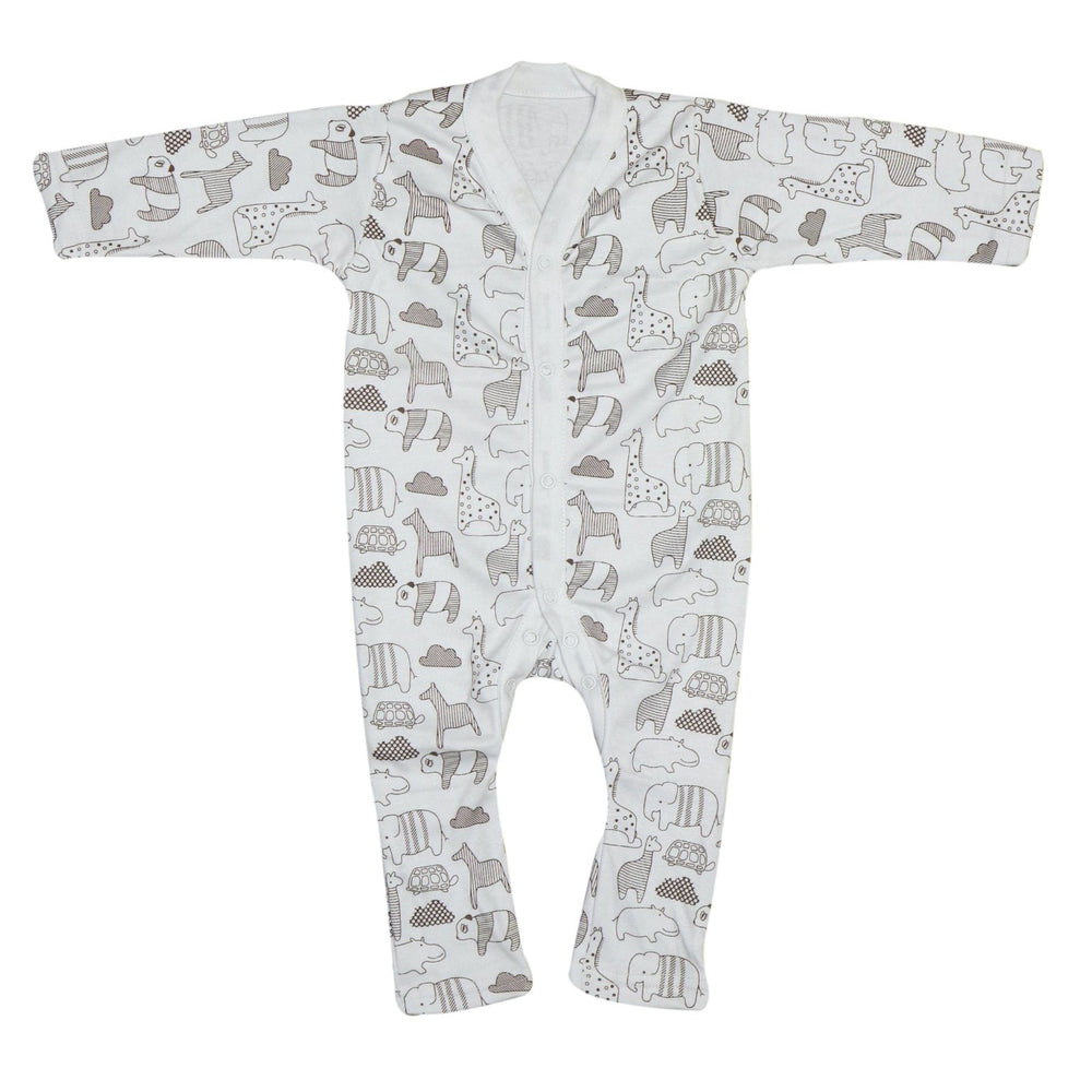 Infant Sleepsuits Pk Of 3 Brown Animal | Little Darling - Zubaidas Mothershop