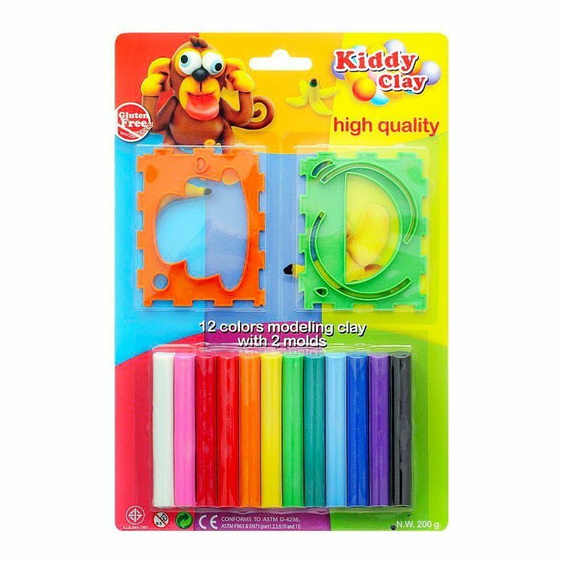 Kiddy Clay 12 Colors 2 Molds by NARA