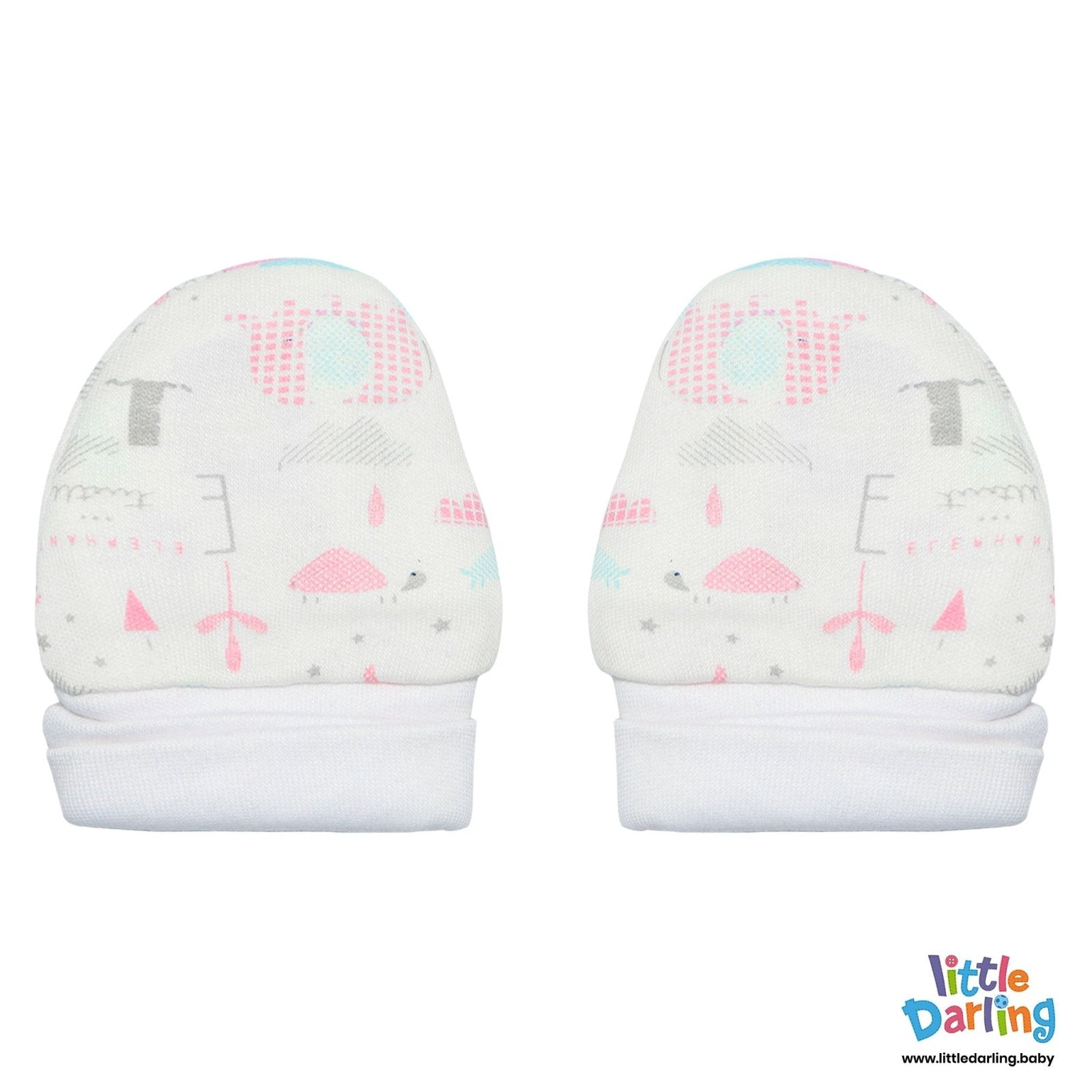 Mittens Pk Of 2 Cute Elephant & Turtle Print by Little Darling