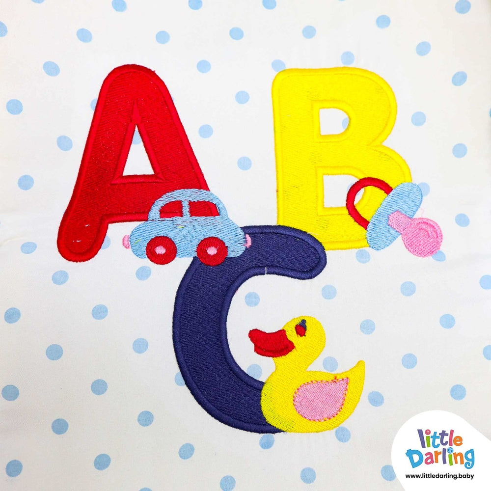 Moses Basket ABC Embroidery Blue | Little Darling - Zubaidas Mothershop