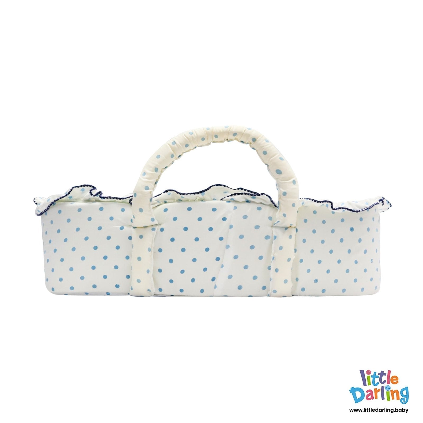 Moses Basket ABC Embroidery Blue by Little Darling