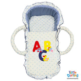 Moses Basket ABC Embroidery Blue | Little Darling - Zubaidas Mothershop