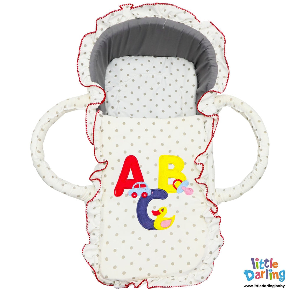 Moses Basket ABC Embroidery Red | Little Darling - Zubaidas Mothershop