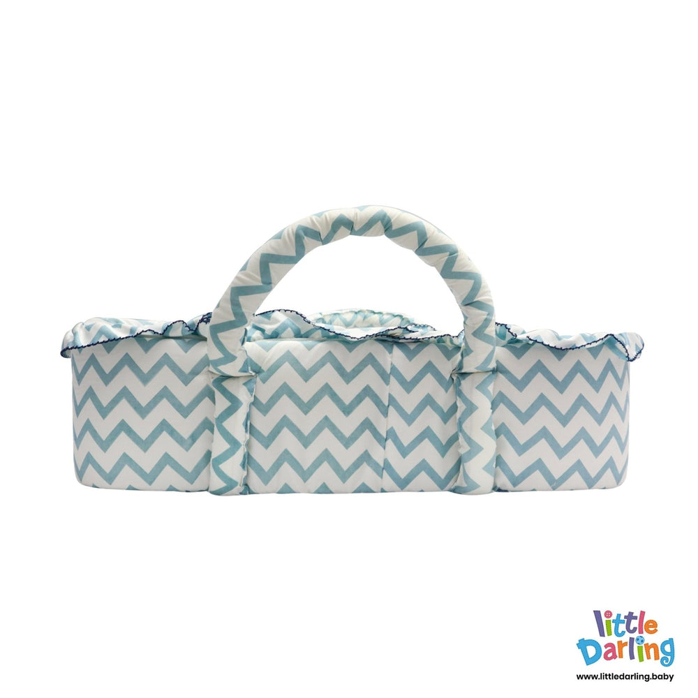 Moses Basket Aqua Color ABC Embroidery | Little Darling - Zubaidas Mothershop