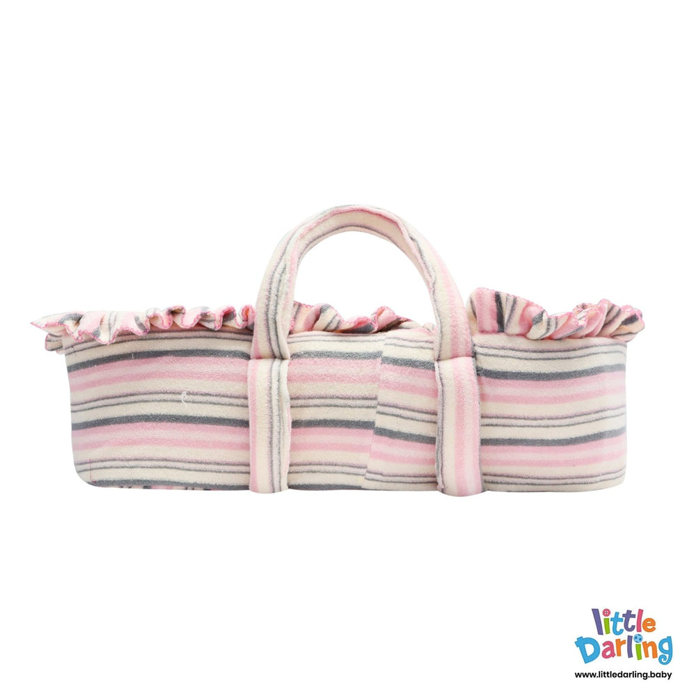 Moses Basket Our Little Princess Pink Strips | Little Darling - Zubaidas Mothershop