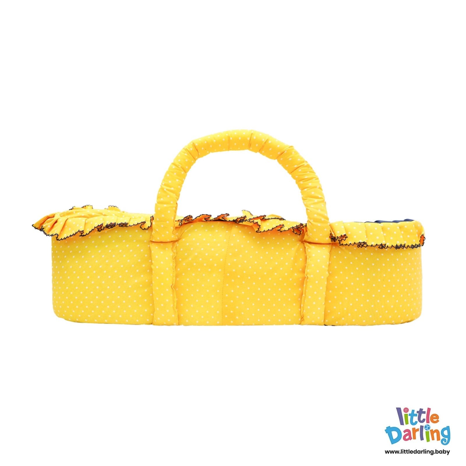 Moses Basket Yellow Color Dots Print by Little Darling