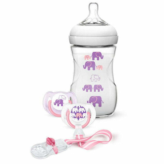 Natural baby bottle 1m+ 260ml Printed Gift Set | Avent - Zubaidas Mothershop