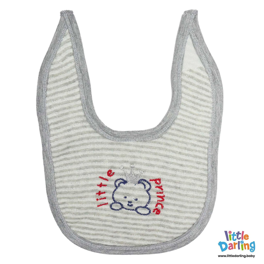 Newborn Baby Gift Set 8 Pcs Grey Stripes | Little Darling - Zubaidas Mothershop