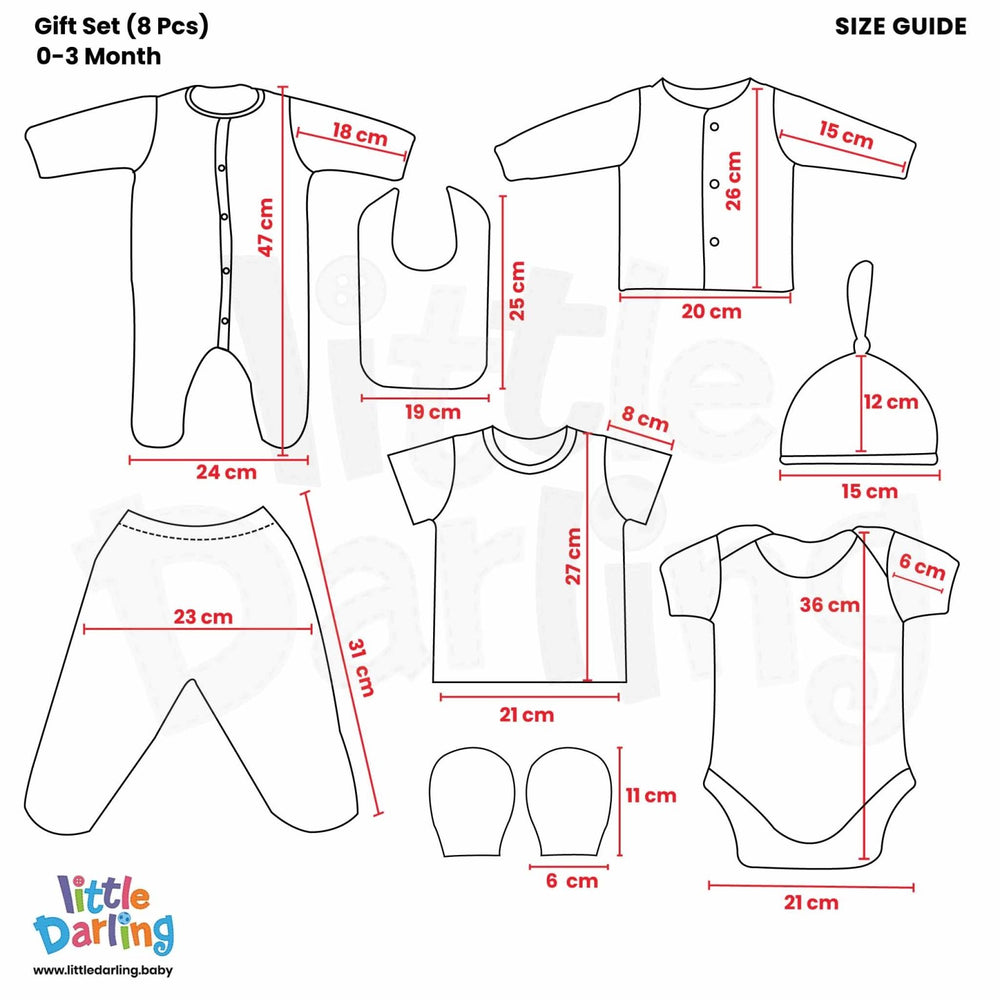 Newborn Baby Gift Set 8 Piece | Little Darling - Zubaidas Mothershop