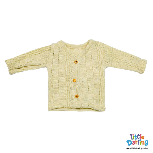 Newborn Baby Gift Set Pk Of 4 Beige Fancy Knitting | Little Darling - Zubaidas Mothershop