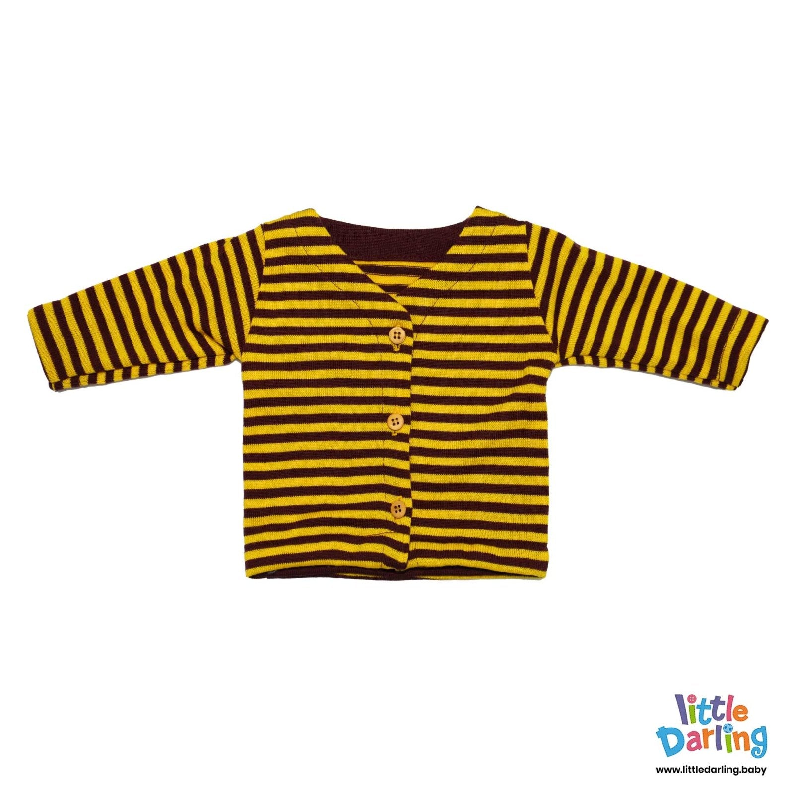 4 Pcs Woolen Gift Set Yellow & Brown Stripes by Little Darling