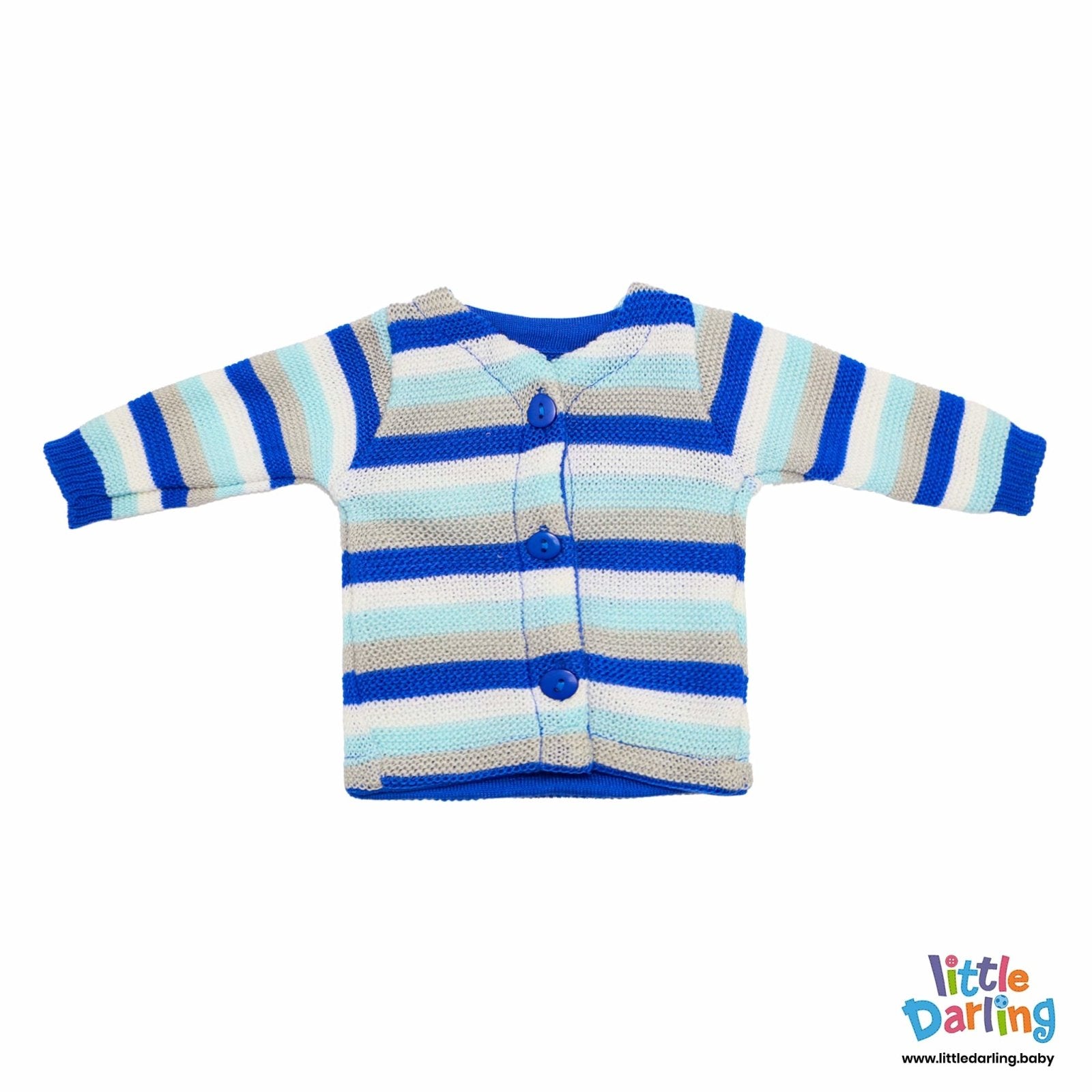 4 Pcs Woolen Gift Set Blue Stripes by Little Darling