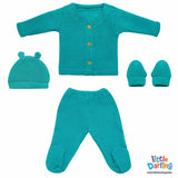 Newborn Baby Gift Set Pk Of 4 Sea Green Color | Little Darling - Zubaidas Mothershop