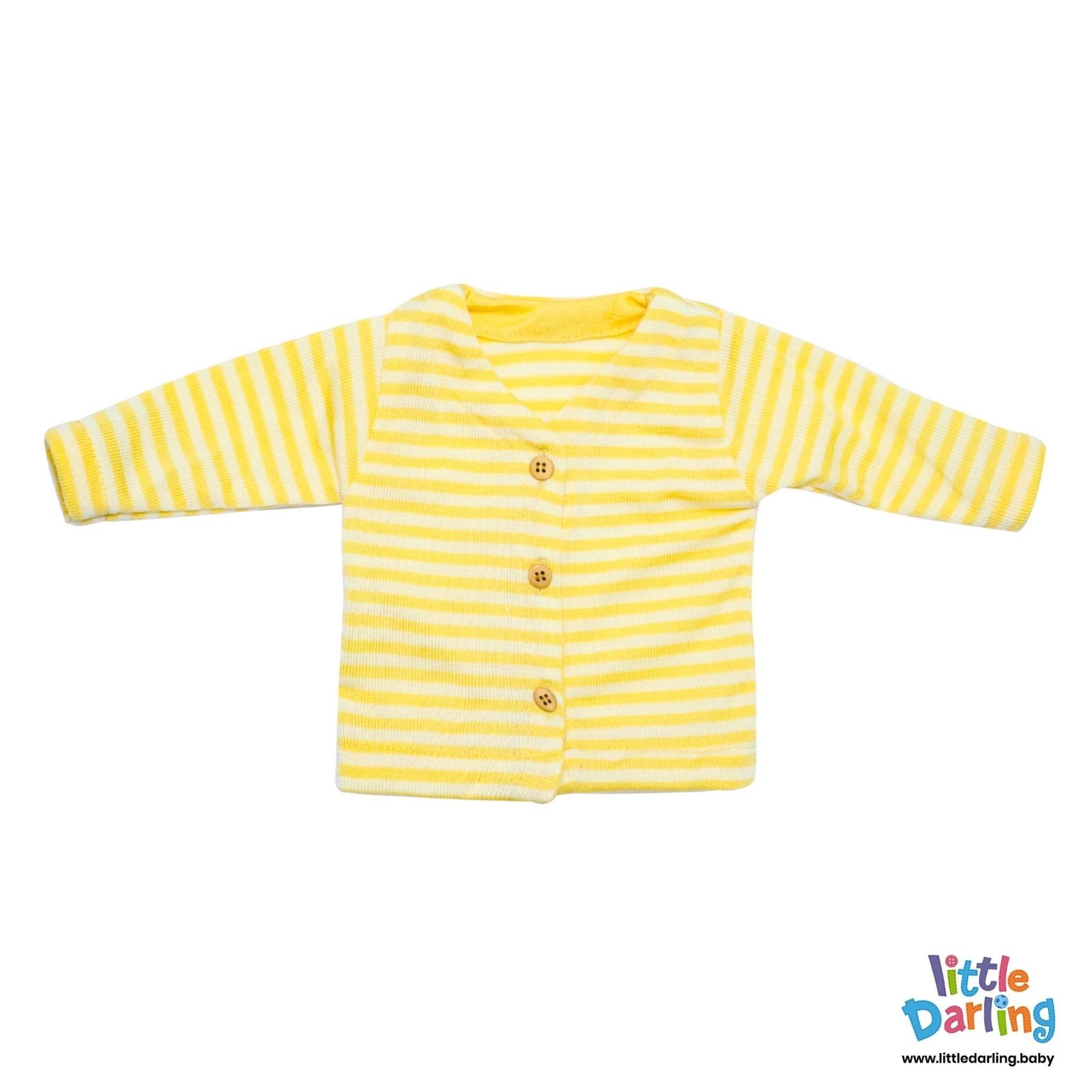 4 Pcs Woolen Gift Set White & Yellow Stripes by Little Darling