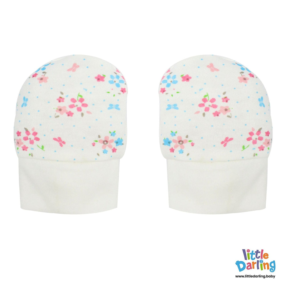 Newborn Baby Giftset 8 Pcs Flower Pattern | Little Darling - Zubaidas Mothershop