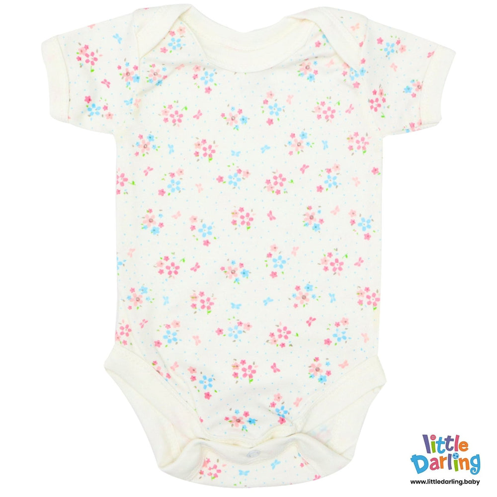 Newborn Baby Giftset 8 Pcs Flower Pattern | Little Darling - Zubaidas Mothershop