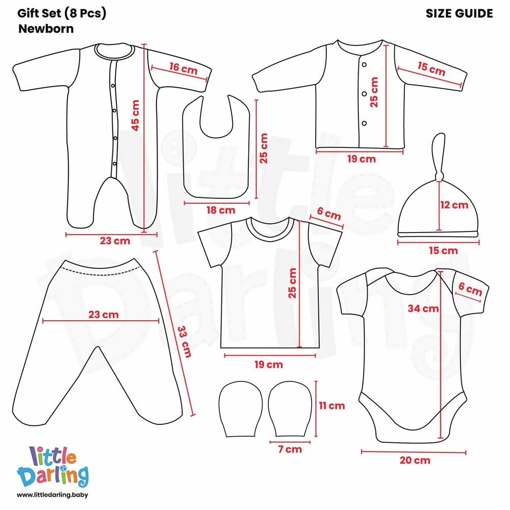 Newborn Baby Giftset 8 Pcs Little Cars | Little Darling - Zubaidas Mothershop